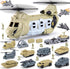 XDUOYJOY Military Helicopter Toys Set, Army Airplane Toys with Vehicles, Trucks, Tanks,