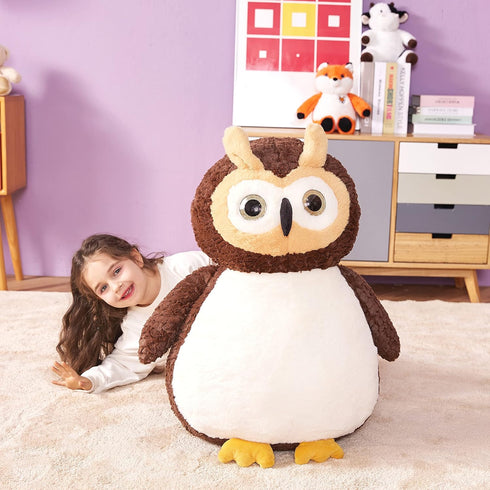 IKASA 23 Inch Giant Owl Plush Toy, Large Owl Plushie for Kids and Girls