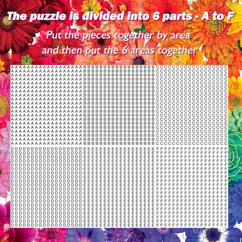 Rainbow Flowers Jigsaw Puzzles for Adults, 1000 Pieces, Large Artwork Puzzle Game for Teens Family - 27.6X 19.7IN