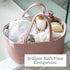 Natemia Diaper Caddy Organizer - Large, Lily Pad - Portable Rope Handles For Car Organizer - Three Compartments