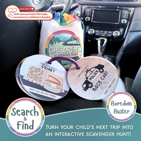 Children's Scavenger Hunt: Travel Edition | Toddler Car Activities | Road Trip Toys | Games for 2, 3 Year Old's & Up | Kids Educational Scavenger Hunt Cards