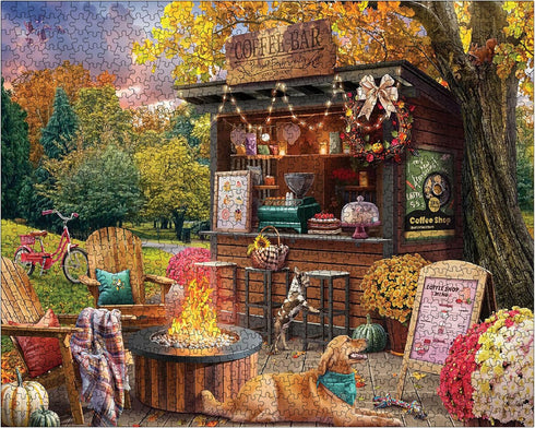 1000 24"x30" White Mountain Piece Jigsaw Puzzle Scenic Fall Coffee Puzzles with Large Pieces, Gifts for Adults