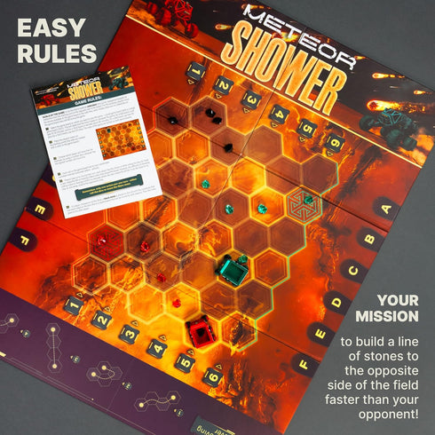2 8 Queensell Meteor Shower Board Game for Adults and Kids - Fast Strategy Game - Player Tabletop Game Educational Toys