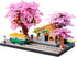 Architecture Japanese Cherry Blossom Tree Flowers Set - Micro Blocks Collectible Building Model Kit with 2 Figures