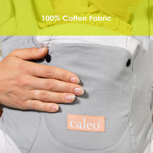 3in1 100% Baby Trend Caleo Newborn Carrier, Snuggle Grey Cotton, Machine Washable, Lumbar Support & Builtin Sun Hood