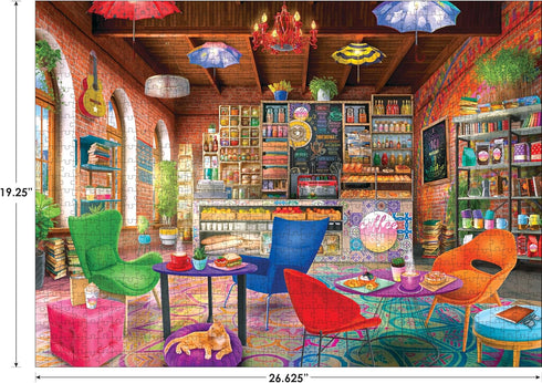 My Happy Place - Boho Coffeeshop - 750 Piece Jigsaw Puzzle for Adults by RoseArt