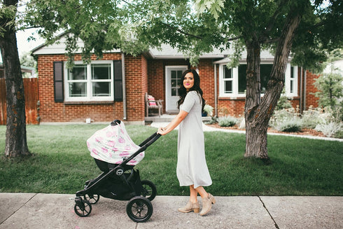 Copper Pearl Multi-Use Cover: Car Seat Covers, Nursing Cover, and Stroller Cover for Sun - Stretchy Fabric, All-Season