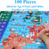 Think2Master 100 Pieces Map of Europe Jigsaw Puzzle, Fun Educational Toy for Kids Ages 4-8, Learning History