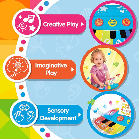Magic Touch Baby Piano, Toddler Music Toy with Touch Sensor, Switch between Piano and Xylophone for Kids