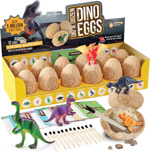 Easter Dig a Dozen Dino Egg Dig Kit for Kids - 12 Eggs & Surprise Dinosaurs, Educational STEM Activities Gift