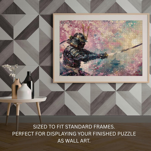 Art of Socks 1000 1000pc (50x70cm 19.685"x27.559") Cherry Blossom and Samurai Jigsaw Puzzle Pieces for Adults - Floral