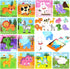 12 Pack Mini Wooden Animal Jigsaw Puzzles for Kids Ages 2-3, 9 Pieces Educational Travel Toys Gift