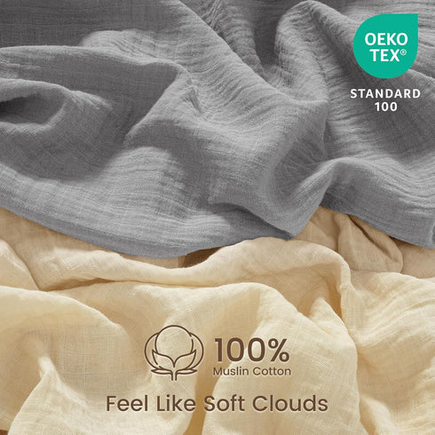 2 Pack 100% Set, 28x52 Inch david's kids Muslin Crib Sheets for Boys Girls, Cotton Soft Breathable Fitted Baby Sheet
