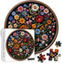 PICKFORU 1000 Vintage Wildflower Puzzles for Adults Pieces, Round Butterfly Bee Plant Puzzle Nature Art, Circle Pretty