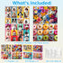 Jeacirio 100 4-8 4-6 6-8 8-10 4-Pack 15"x11" Piece Puzzles for Kids Ages - Dogs Flowers Donuts Cats Puzzles - Large