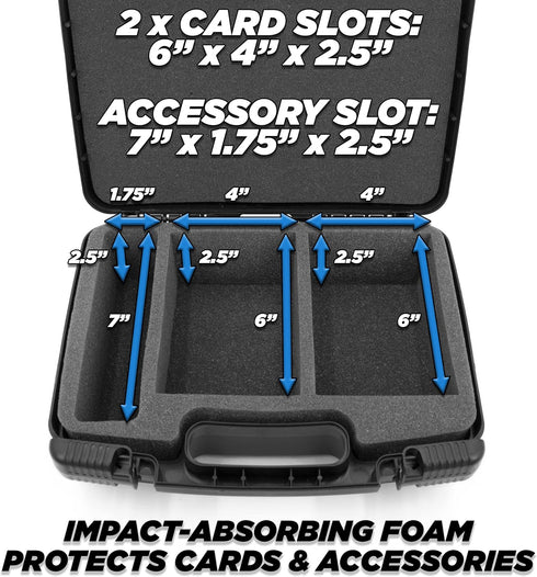 CASEMATIX Trading Card Case and Organizer for 960 Cards, Hard Shell Card Holder with 8 Dividers and Protective Foam