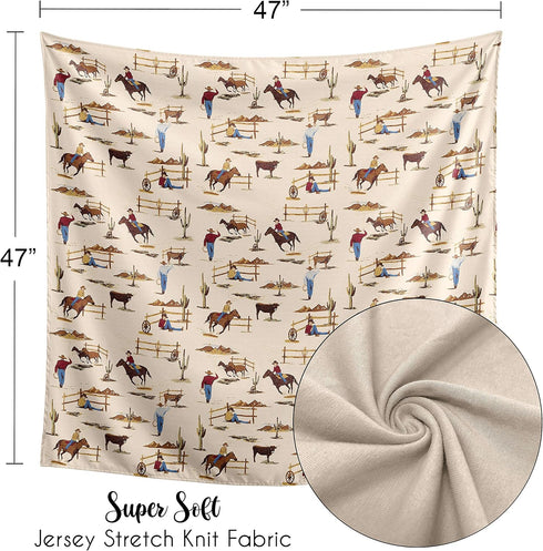 Country Sweet Jojo Designs Wild West Cowboy Baby Boy Swaddle Blanket Jersey Stretch Knit for Newborn or Infant