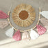 Charming Pink Bohemian Yarn Tassel Garland with Wooden Beads for Nursery and Baby Shower Decor