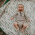 Parker Baby Muslin Blanket - 100% Soft Cotton Reversible Quilt for Crib and Stroller