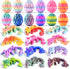 12pcs 3D Printed Prefilled Easter Eggs with Dragons Inside, Magic Toy for