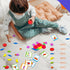 155 PCS Wooden Pattern Blocks Set, 24 Double-Sided Design Cards for Montessori Learning Toys