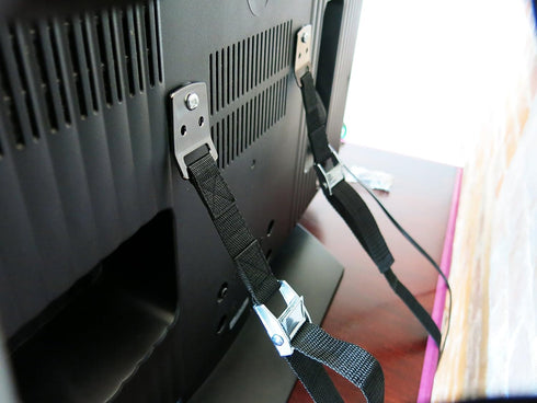 TV & Furniture Anti-Tip Safety Straps | Premium Metal Parts | Mounting