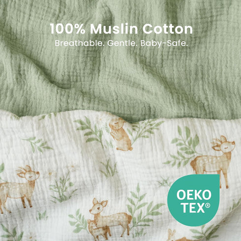 2 Pack 100% 33 21 inches Konssy Muslin Bassinet Sheets for Boys, Girls, Cotton Soft Breathable Fitted Bassinet Mattress