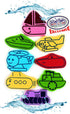 119pcs Set Mtty's Toy Stop Ultimate Bath Toys Featuring Giant Rubber Duck, Bath Stickers, Mirrors, Crayons, Sponge