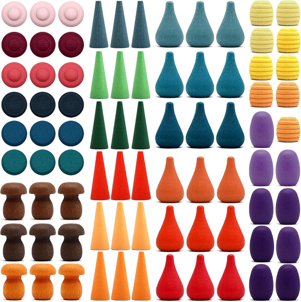Candywood Large Set Full Rainbow Color Style Wooden Loose Parts Sensory Play
