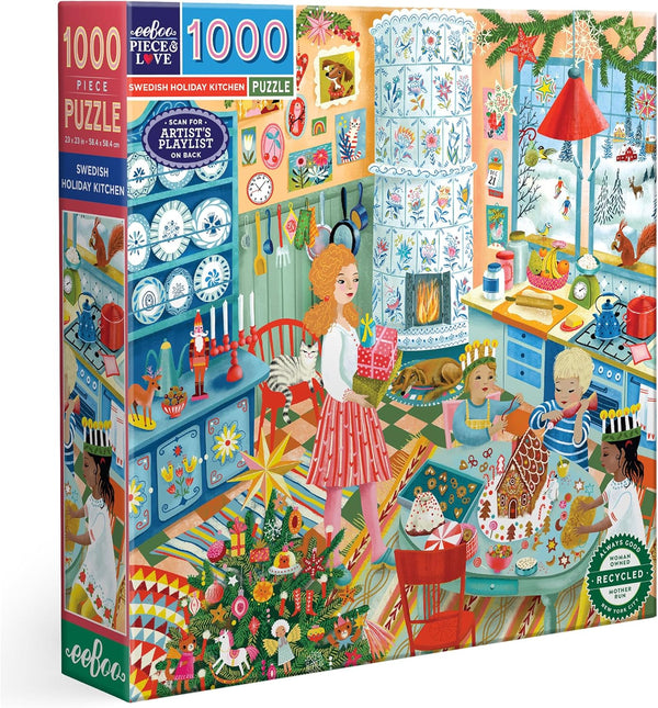 eeBoo 1000 Piece Puzzle - Swedish Holiday Kitchen Jigsaw Puzzle for Adults,