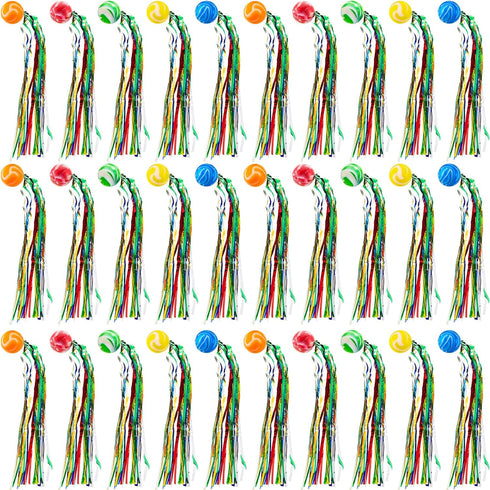 Hungdao Comet Balls - Large Rubber Bouncy Balls with Colorful Streamers, 30 Pcs Party Favors for Kids
