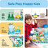 Set 8 3 PTQ14 PicassoTiles Metro City Hospital Magnetic Tile Building with Vehicles and Figures Educational Magnet