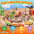 Set 102-Piece 3-8, Playset Wooden Train for Toddlers Kids Ages Double-Sided Expandable Train Track with Puzzles