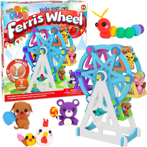 Creative Kids Air Dry Clay Ferris Wheel Kit - Easy Modeling 7+