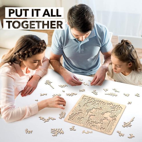 Mind Bending Wooden Jigsaw Puzzle, Aztec Labyrinth - Expert Level Gift for Adults and Kids, 130 Pieces