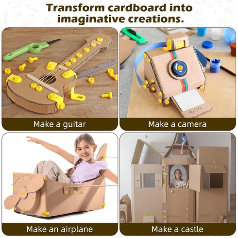 355 5-12 ColoPlay Cardboard Tools for Kids, Cardboard Cutter for Kids, Tools for STEM Educational, Gifts for Boys