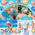 Lewtemi 12 Pcs Inflatable Glitter Beach Balls, Clear Confetti Jumbo Pool Toys for Outdoor Party Decorations