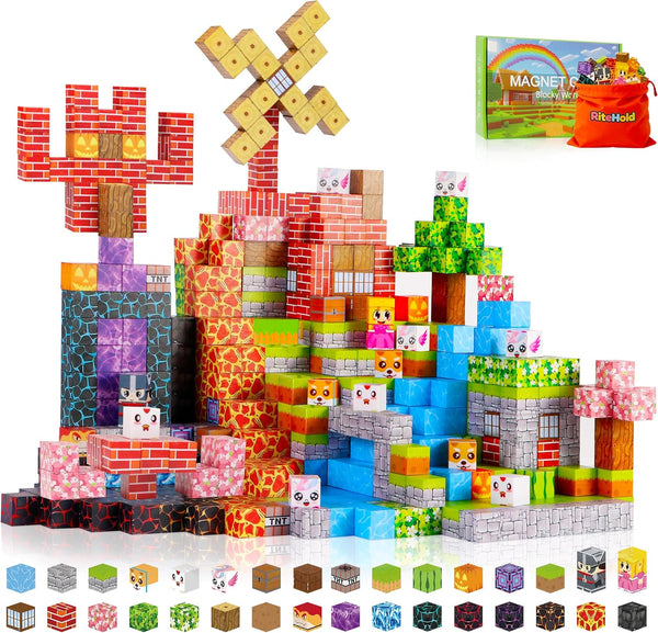 RiteHold Magnetic Building Blocks for Kids Magnet Build Cubes Toys Magnets STEM Montessori