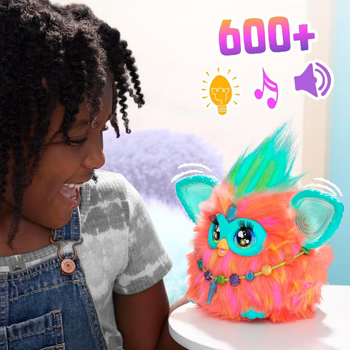 Furby Coral Interactive Plush Toy with 15 Fashion Accessories for 6 Year Old Girls & Boys