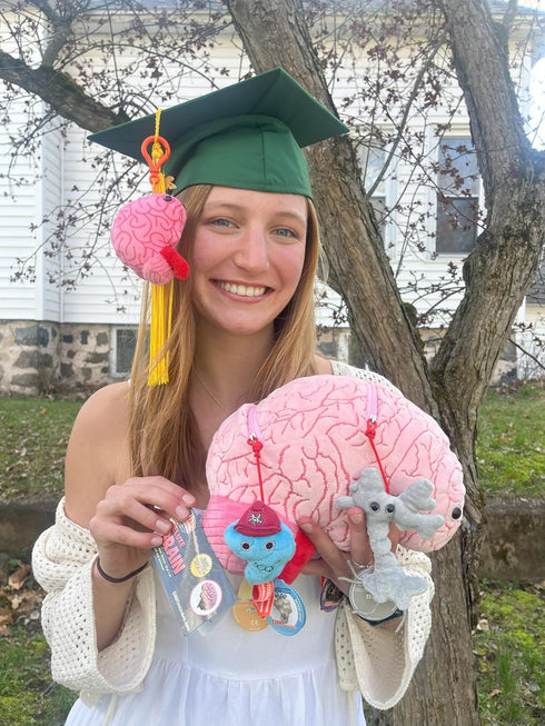 GIANTmicrobes Deluxe 9.5" Brain Plush Toy, Gifts for Neurologist, Brain Surgery Recovery, Neuroscience Gifts