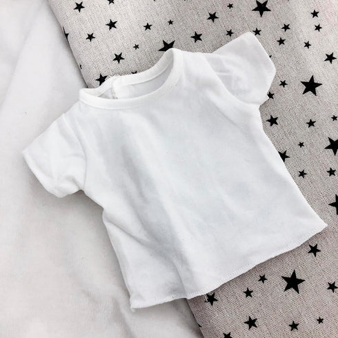 5 Pcs Doll T-Shirts for 18 Inch Dolls, Summer Outfit Doll Clothes, Short Sleeved Classical Tee - 5 Pcs White