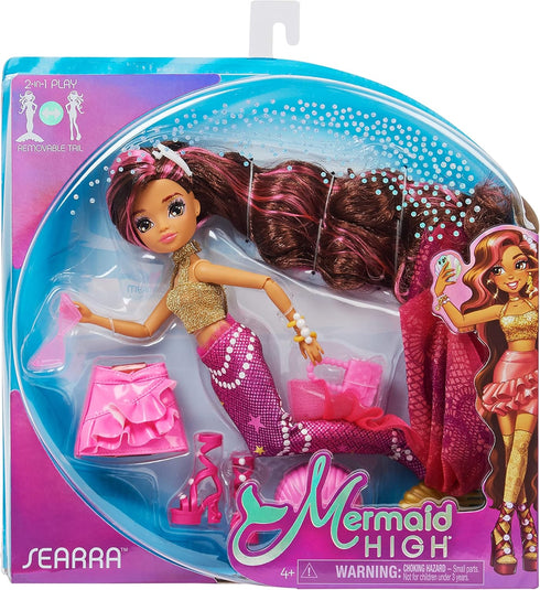 MERMAID HIGH, Searra Deluxe Mermaid Doll & Accessories with Removable Tail, Doll Clothes and Fashion Accessories, Kids Toys for Girls Ages 4 and up
