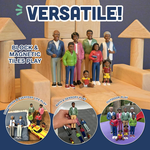 Cre8tive Minds Set 3+, Set 8 Creative Minds Marvel Education African American Family Toy Figure for Kids Ages