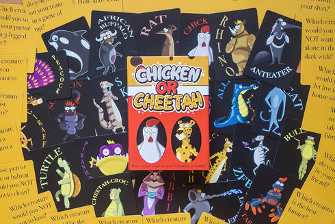 PBN'J Games LLC Chicken or Cheetah - Fun Family Card Game for Ages 4 to 104! Which Creature's Teeth to Brush?