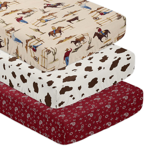 Sweet Jojo Designs 3-Piece Baby Crib Sheets Set (Western Cowboy) for Boys,