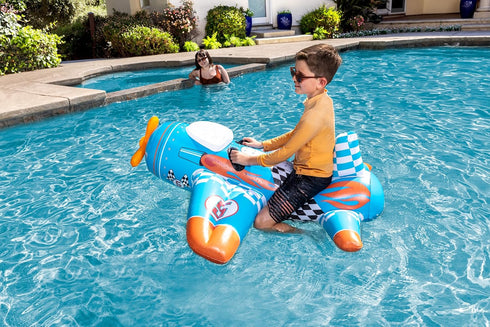 Swimming Poolmaster Inflatable Pool Float Aviator Airplane Pool Rider Toy for Kids