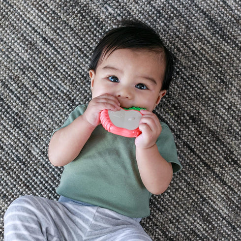 Infantino Lil' Nibbles Vibrating Apple Baby Teether, Sensory Exploration and Teething Relief with Soothing Vibrations