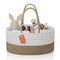 KiddyCare Woven Diaper Caddy Organizer, Large Gray Multi Functional Portable Baby Basket