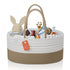 KiddyCare Woven Diaper Caddy Organizer, Large Gray Multi Functional Portable Baby Basket