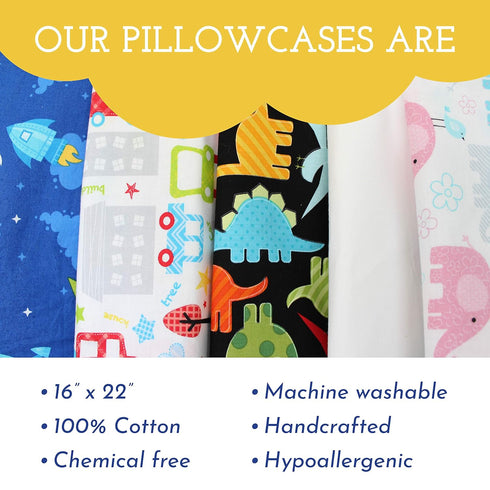 Little Sleepy Head Youth Pillow Case, 100% Cotton & Hypoallergenic, Snug Fit Envelope Pillowcase for Youth Pillow